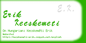 erik kecskemeti business card