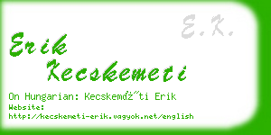 erik kecskemeti business card